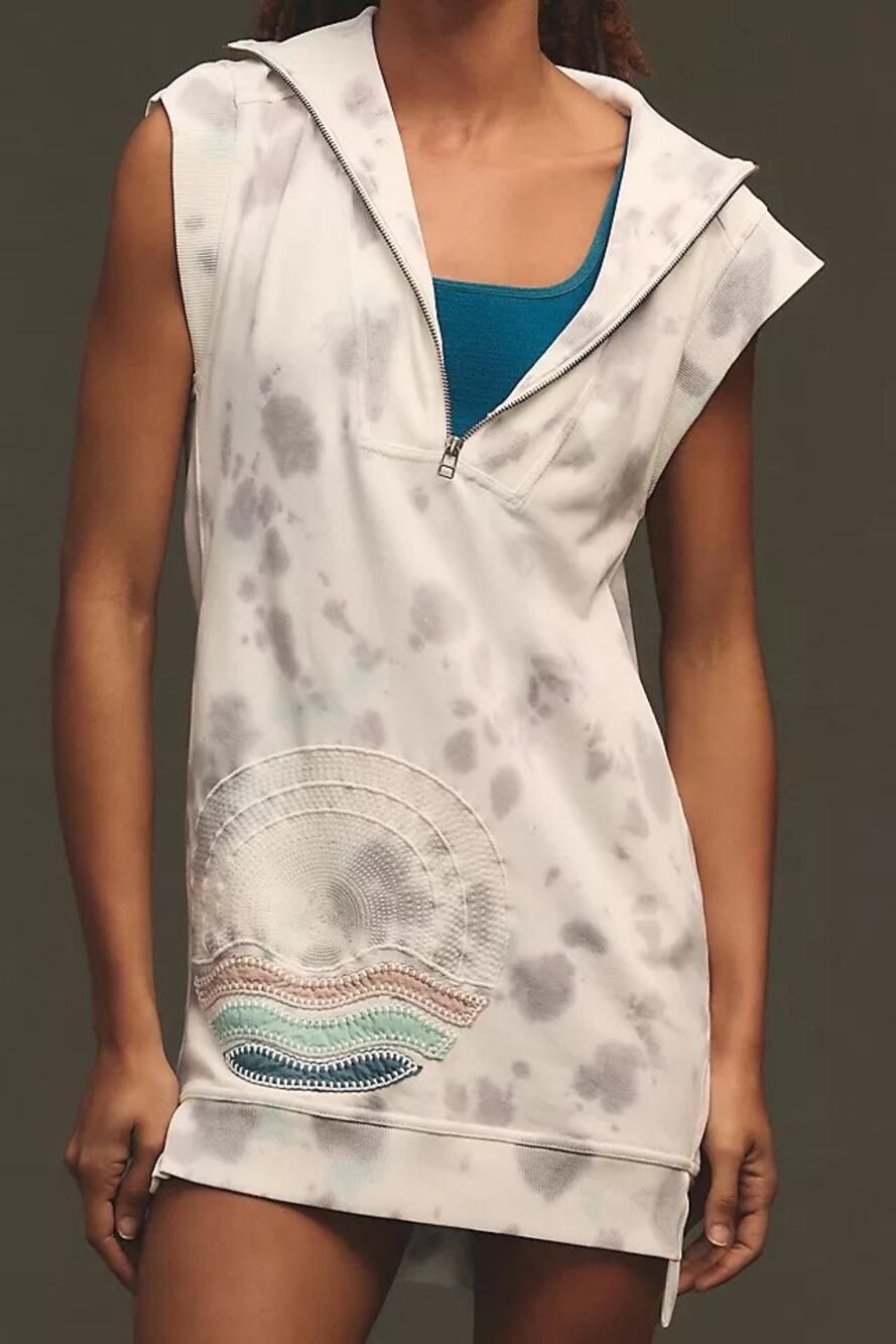 Anthropologie Daily Practice Embroidered Sleeveless
Tunic Sweatshirt